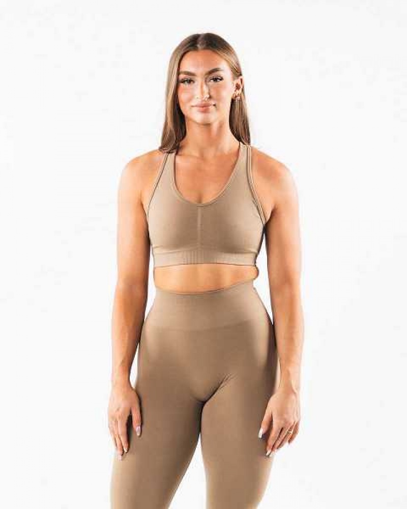 Dámské Sportovní Podprsenka Alphalete Amplify Hnědé | CZ-648270