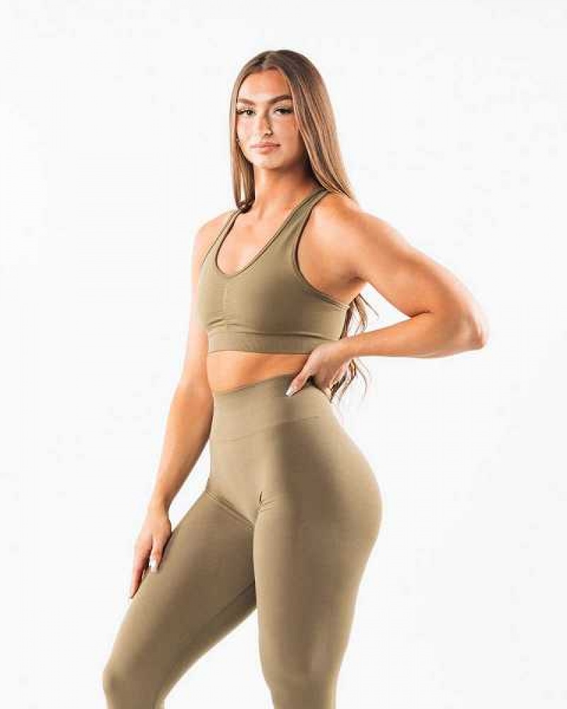 Dámské Sportovní Podprsenka Alphalete Amplify Zelene | CZ-284506