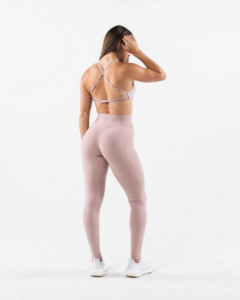 Dámské Sportovní Podprsenka Alphalete Aura Páskové Hnědé | CZ-408291