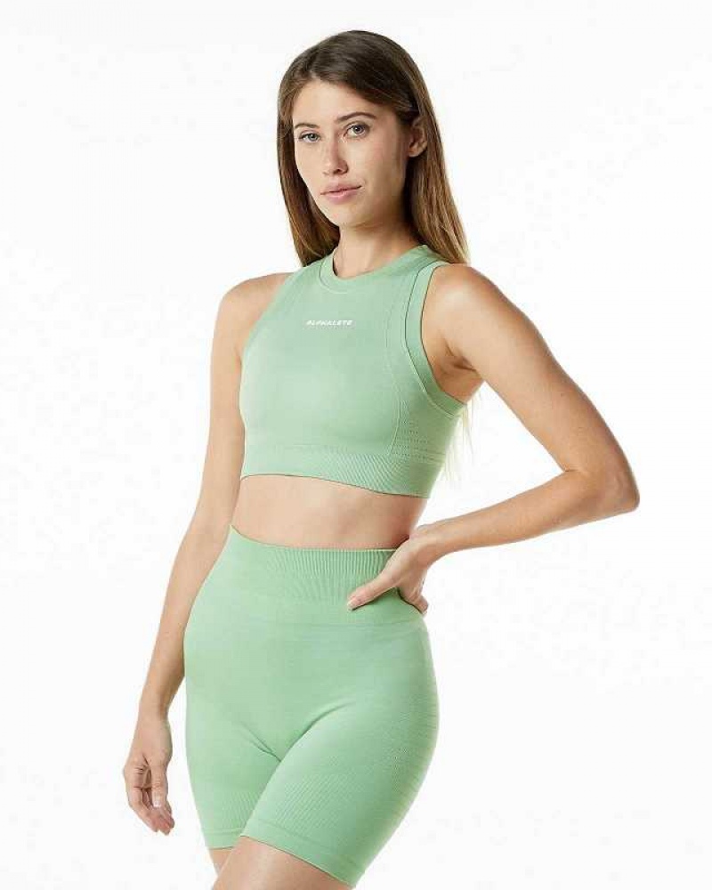 Dámské Sportovní Podprsenka Alphalete Ozone Crop Zelene | CZ-489502