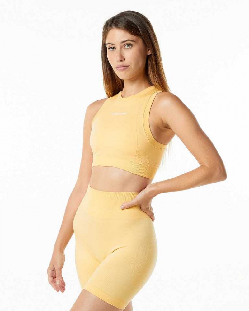 Dámské Sportovní Podprsenka Alphalete Ozone Crop Žluté | CZ-569231