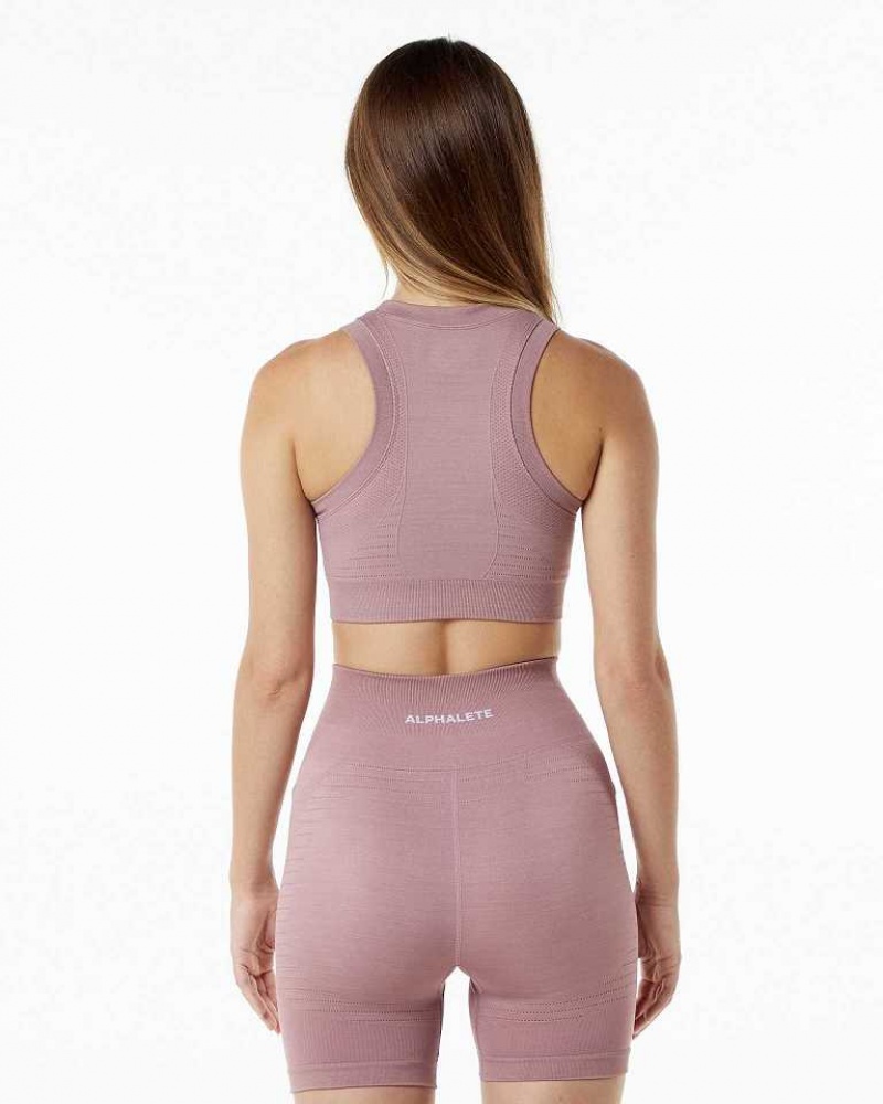 Dámské Sportovní Podprsenka Alphalete Ozone Crop Růžové | CZ-340169