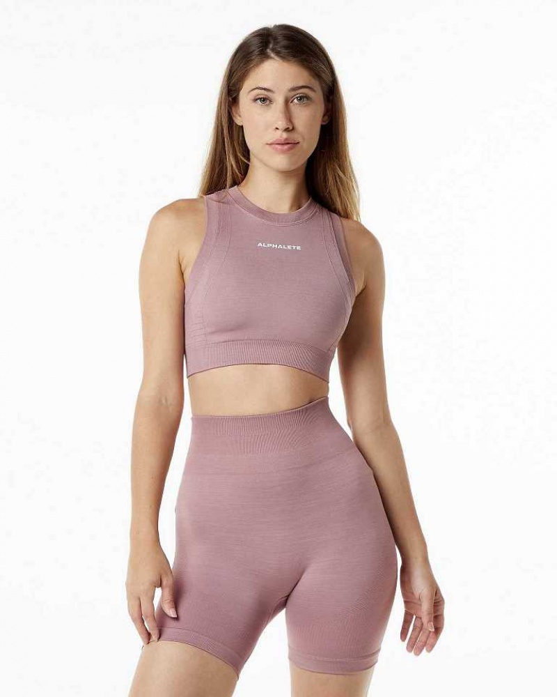 Dámské Sportovní Podprsenka Alphalete Ozone Crop Růžové | CZ-340169