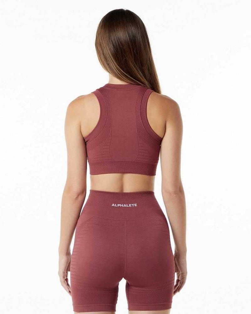 Dámské Sportovní Podprsenka Alphalete Ozone Crop Červené | CZ-435068