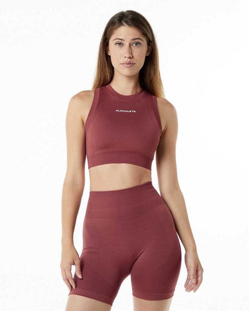 Dámské Sportovní Podprsenka Alphalete Ozone Crop Červené | CZ-435068