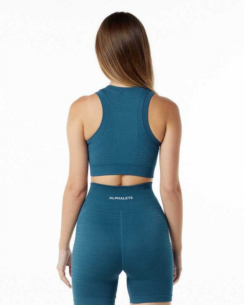 Dámské Sportovní Podprsenka Alphalete Ozone Crop Blankyt | CZ-985473