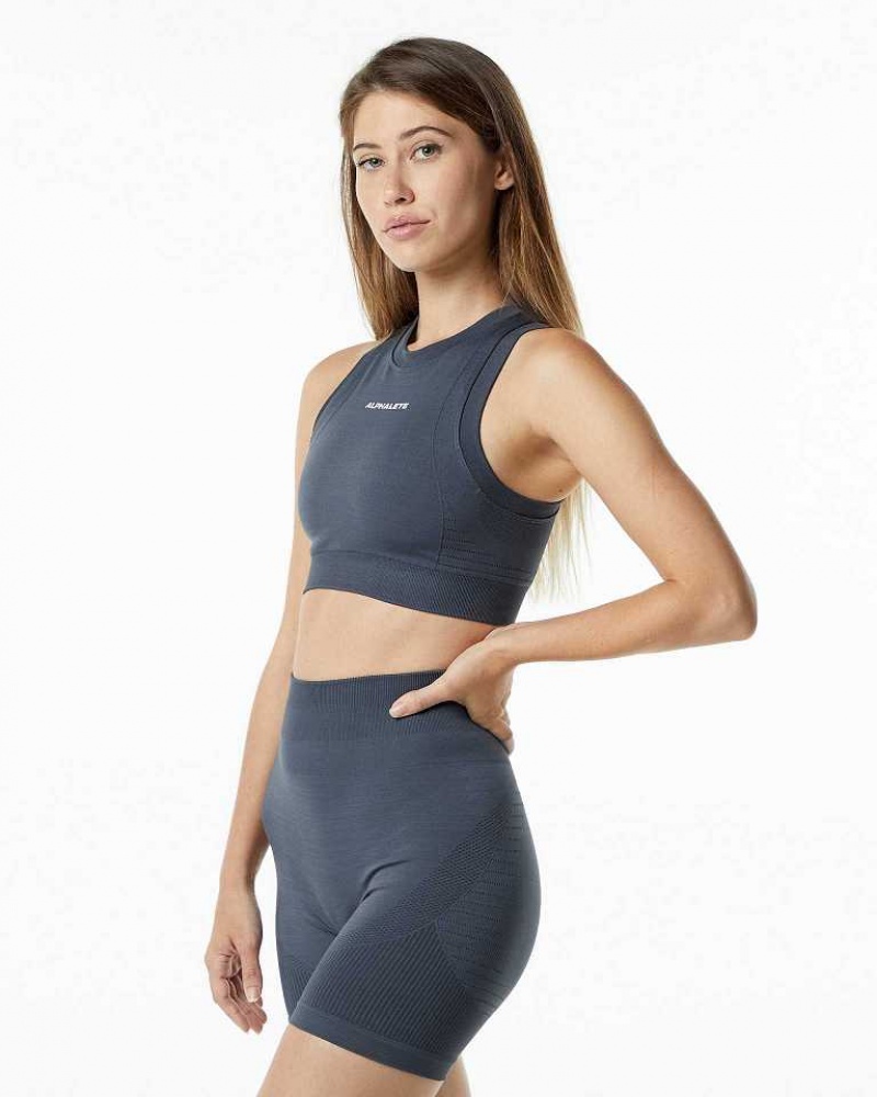 Dámské Sportovní Podprsenka Alphalete Ozone Crop Šedé | CZ-125497