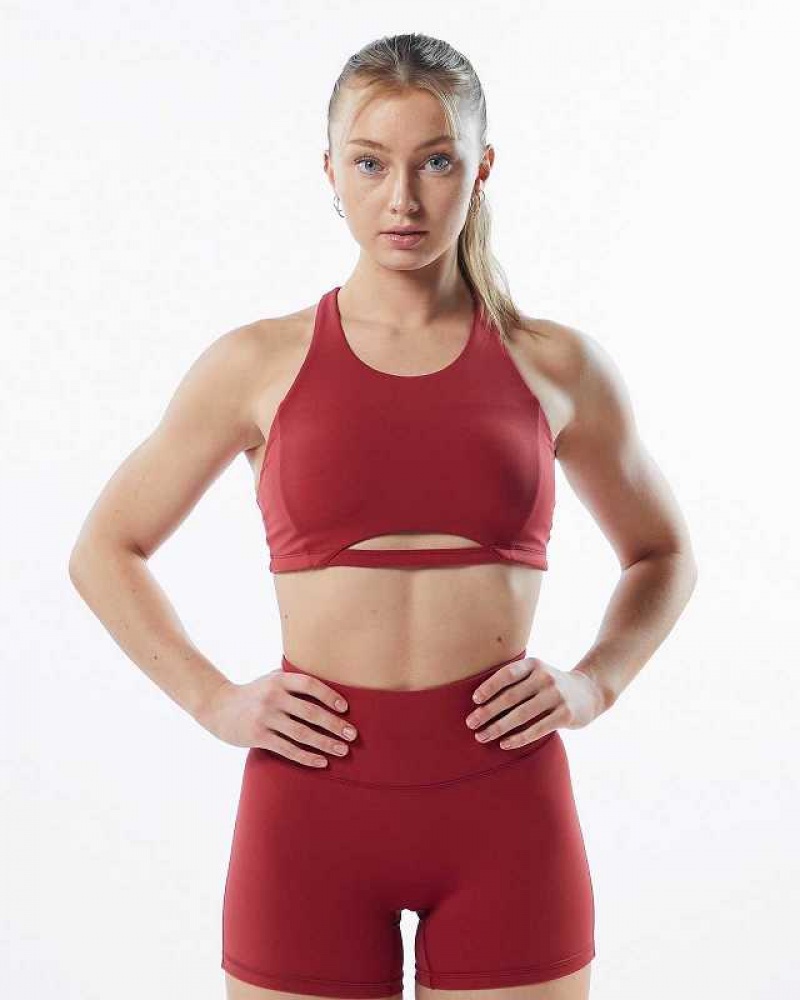 Dámské Sportovní Podprsenka Alphalete Pulse Surge Červené | CZ-134908