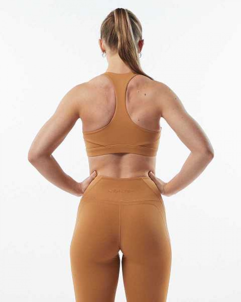 Dámské Sportovní Podprsenka Alphalete Pulse Balance Hnědé | CZ-218607