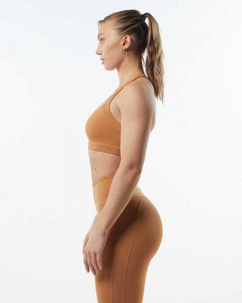 Dámské Sportovní Podprsenka Alphalete Pulse Balance Hnědé | CZ-218607