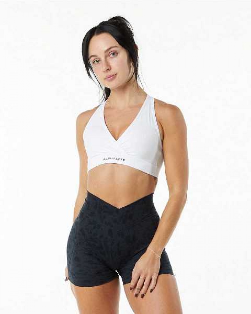 Dámské Sportovní Podprsenka Alphalete Surface Wrap Bílé | CZ-974538