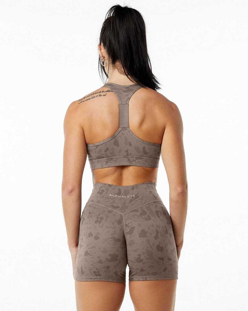 Dámské Sportovní Podprsenka Alphalete Surface Wrap Hnědé | CZ-751064