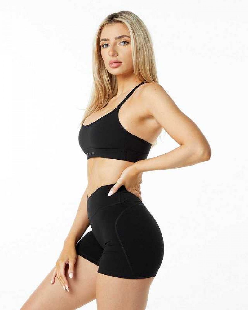 Dámské Sportovní Podprsenka Alphalete Surface Limitless Černé | CZ-578421