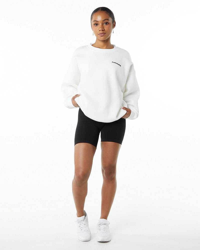 Dámské Svetr Alphalete Classic Crew Bílé | CZ-316074