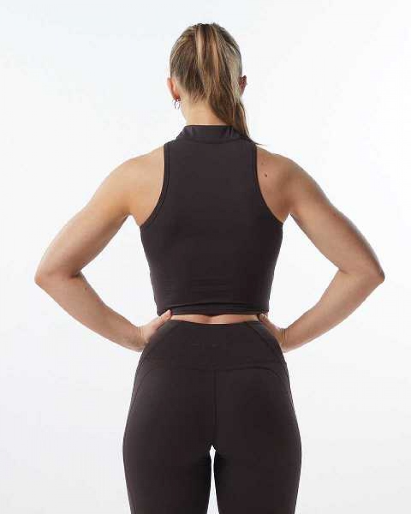 Dámské Tílko Alphalete Pulse Zip Šedé | CZ-923718