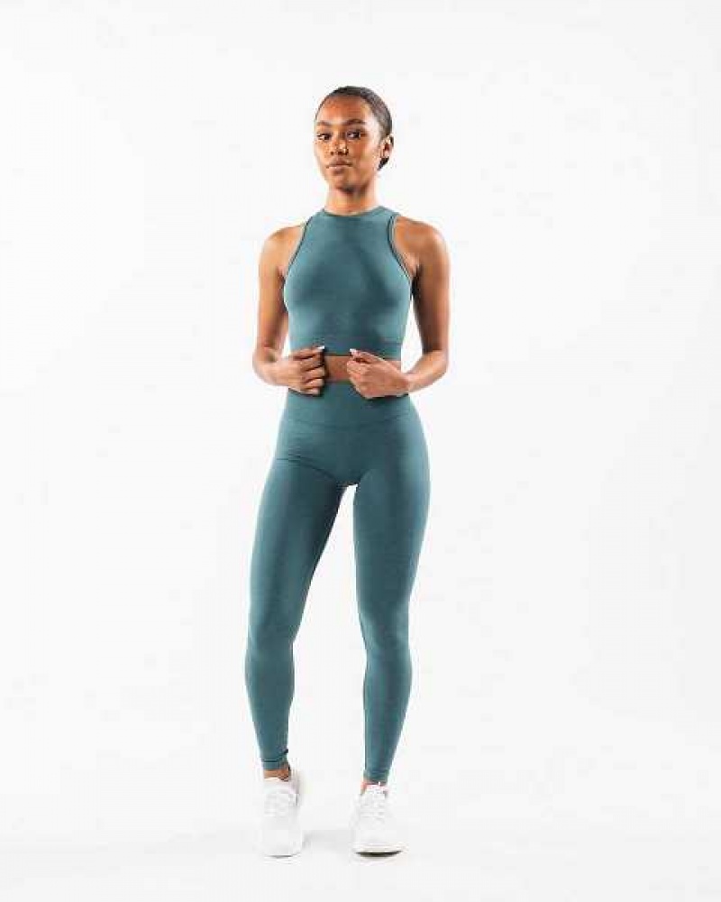 Dámské Tílko Alphalete Stratus Crop Blankyt | CZ-613207