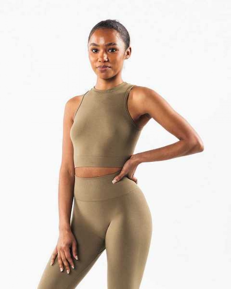 Dámské Tílko Alphalete Stratus Crop Zelene | CZ-932586