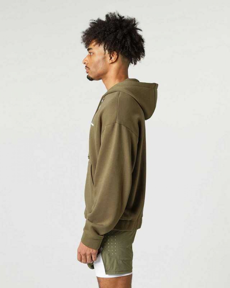 Pánské Bundy Alphalete Classic Full-Zip Zelene | CZ-308295