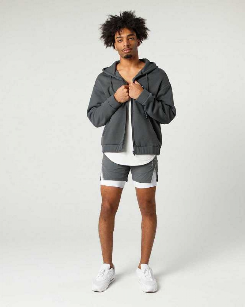 Pánské Bundy Alphalete Classic Full-Zip Šedé | CZ-063975