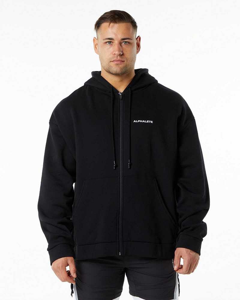 Pánské Bundy Alphalete Classic Full-Zip Černé | CZ-167094