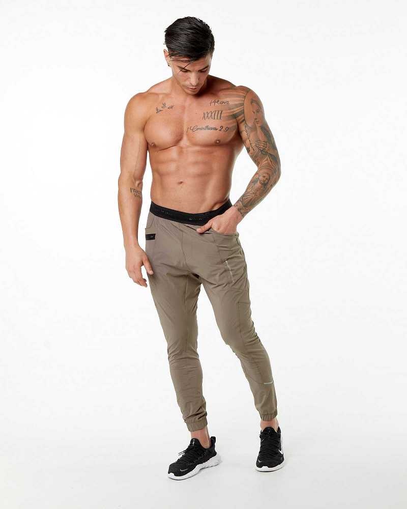 Pánské Kalhoty Jogger Alphalete Studio Hnědé | CZ-308964