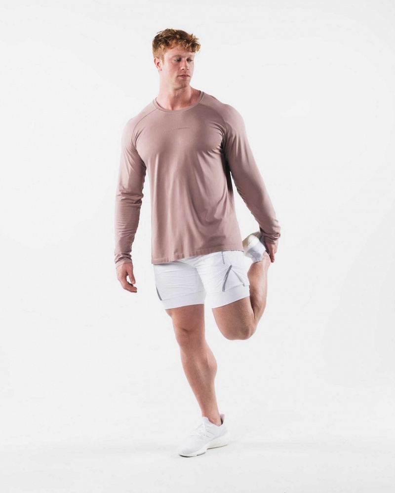 Pánské Košile S Dlouhým Rukávem Alphalete AA Airtech LS Hnědé | CZ-427968