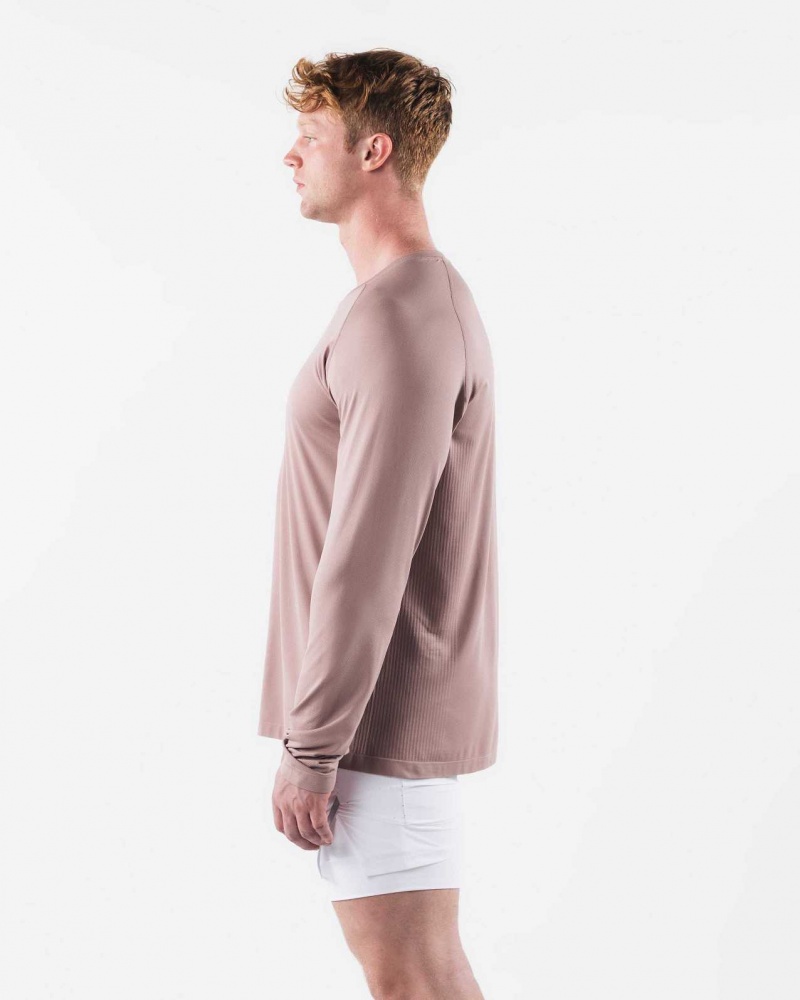 Pánské Košile S Dlouhým Rukávem Alphalete AA Airtech LS Hnědé | CZ-427968