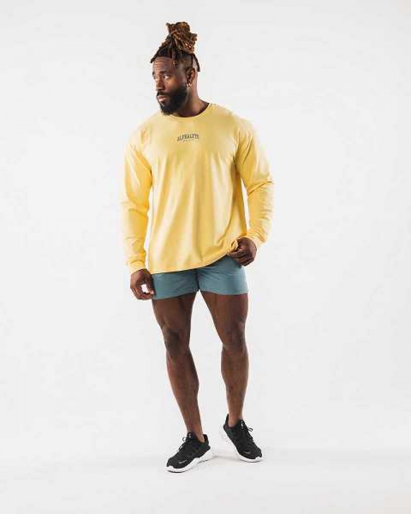 Pánské Košile S Dlouhým Rukávem Alphalete AA Paisley Print LS Žluté | CZ-620514