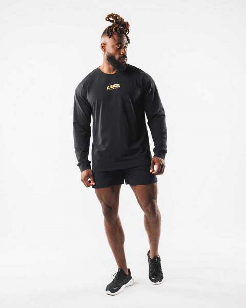 Pánské Košile S Dlouhým Rukávem Alphalete AA Paisley Print LS Černé | CZ-459721