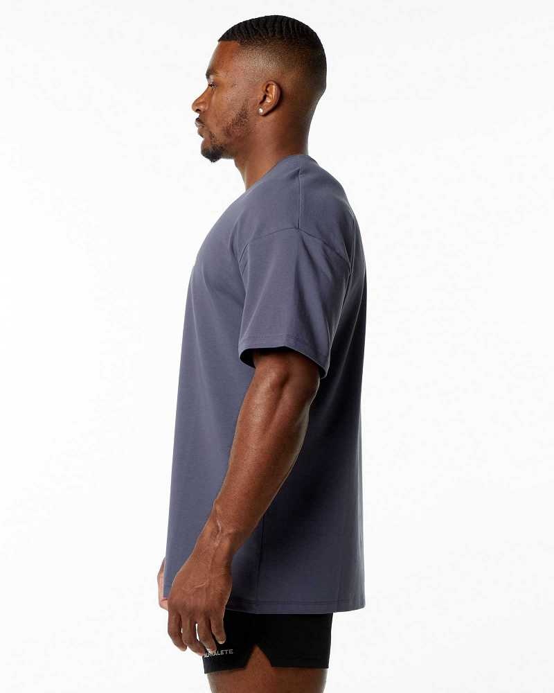 Pánské Košile S Krátkým Rukávem Alphalete Emblem Fialové | CZ-185423