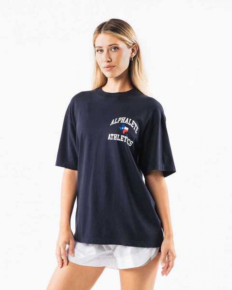 Pánské Košile S Krátkým Rukávem Alphalete Texas Blankyt | CZ-870634