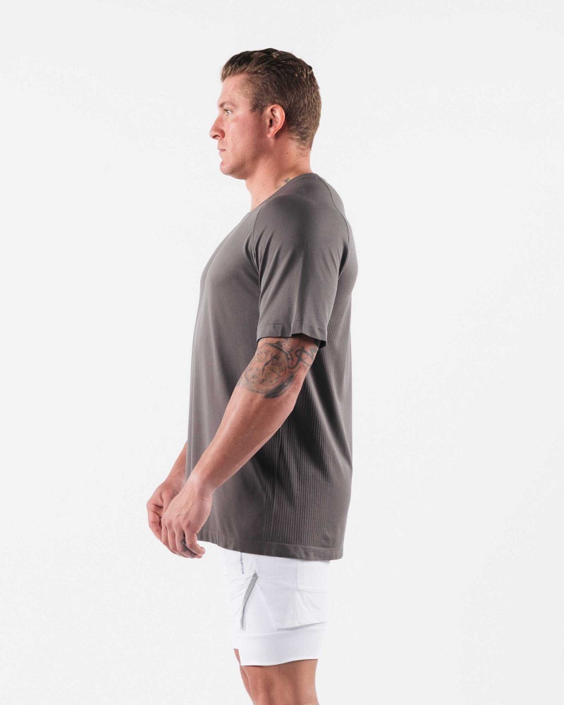 Pánské Košile S Krátkým Rukávem Alphalete Wolf Head Airtech Šedé | CZ-254638