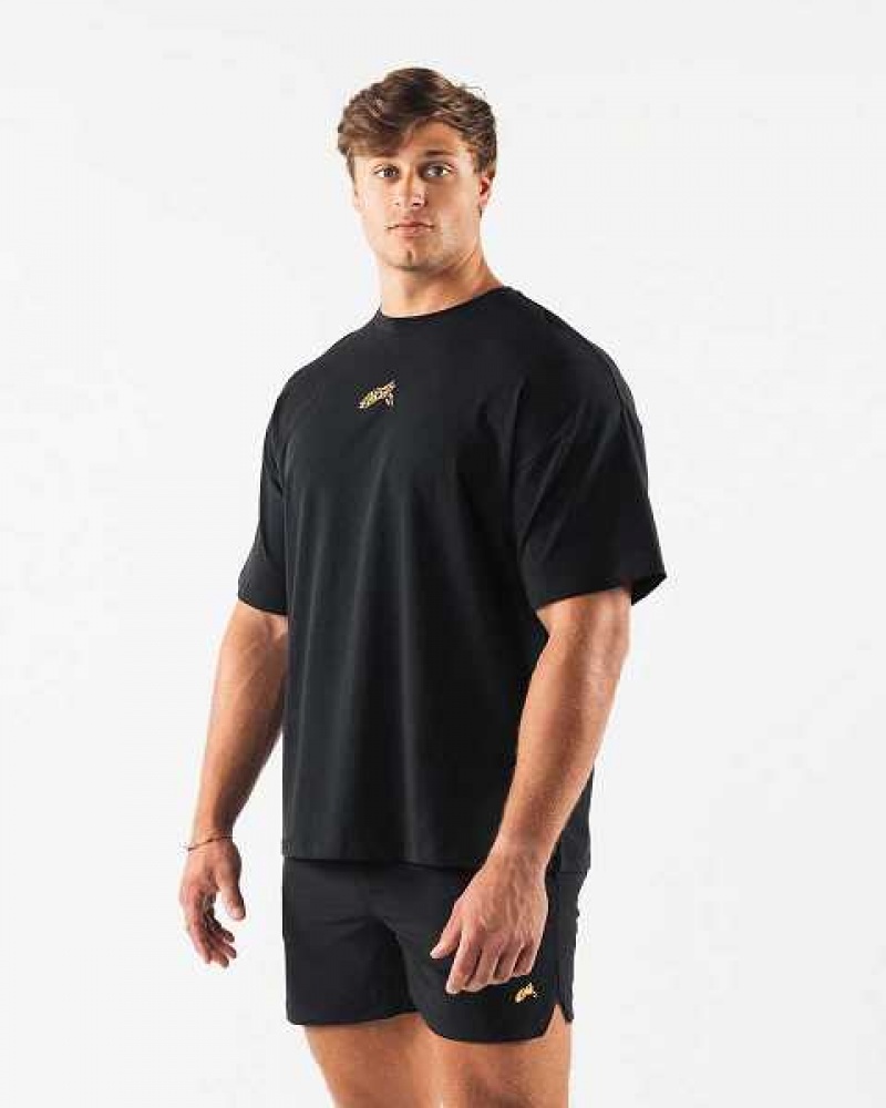 Pánské Košile S Krátkým Rukávem Alphalete Wolf Head Paisley Print Černé | CZ-083216