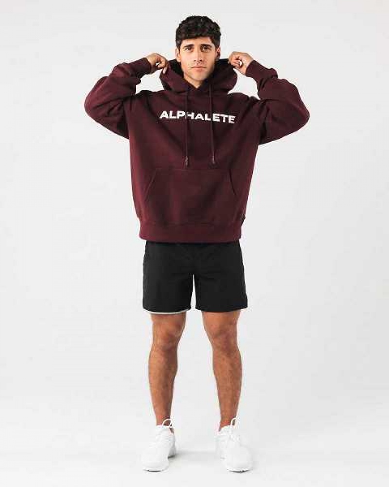 Pánské Mikina s Kapucí Alphalete Core Červené | CZ-801754