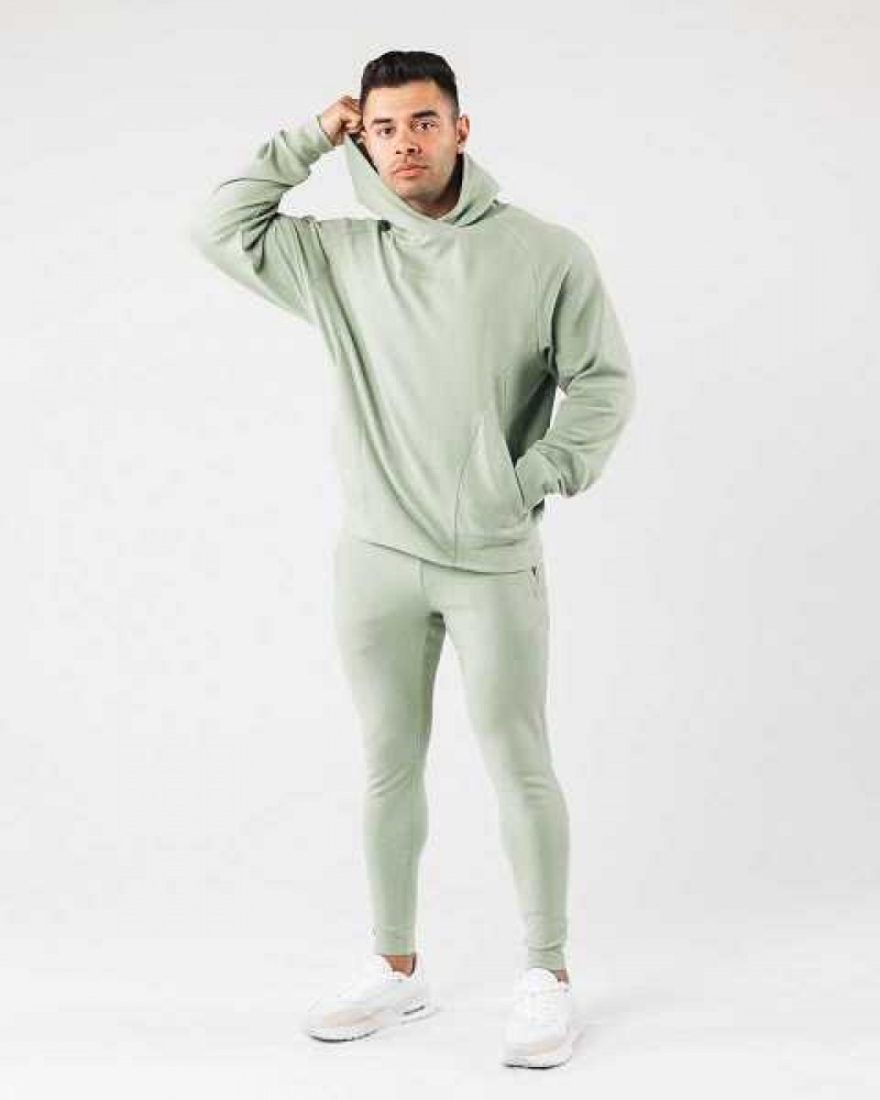 Pánské Mikina s Kapucí Alphalete Identity Pro Zelene | CZ-843269