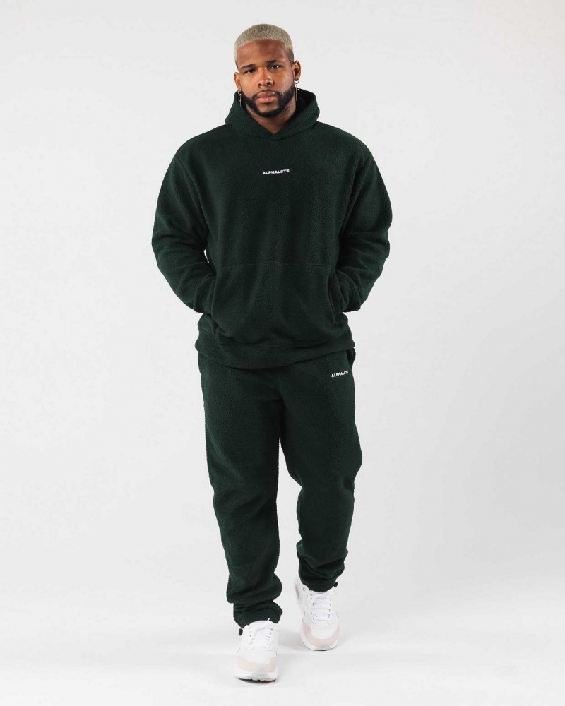 Pánské Mikina s Kapucí Alphalete King Zelene | CZ-342698