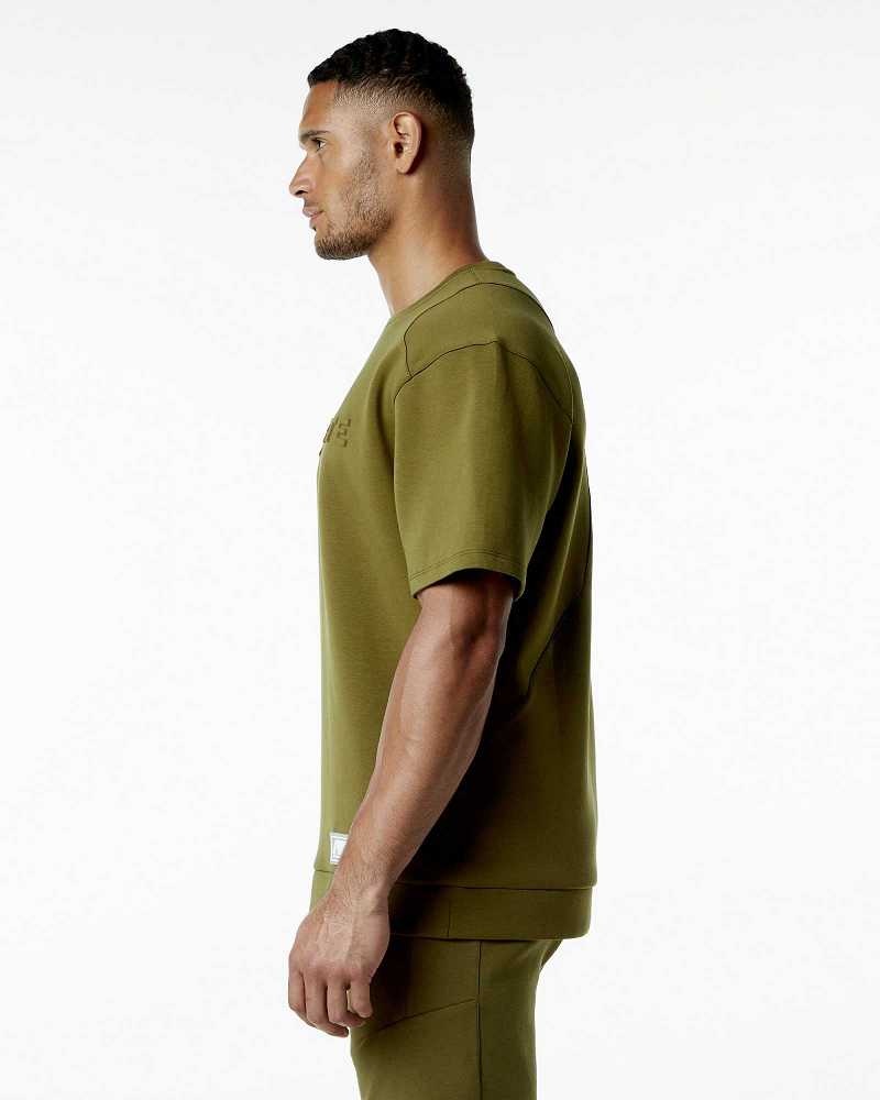 Pánské Pulovr Alphalete ELMTS Half Sleeve Zelene | CZ-173026