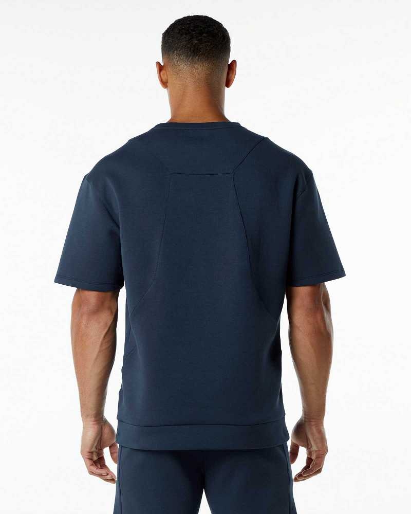 Pánské Pulovr Alphalete ELMTS Half Sleeve Blankyt | CZ-640157