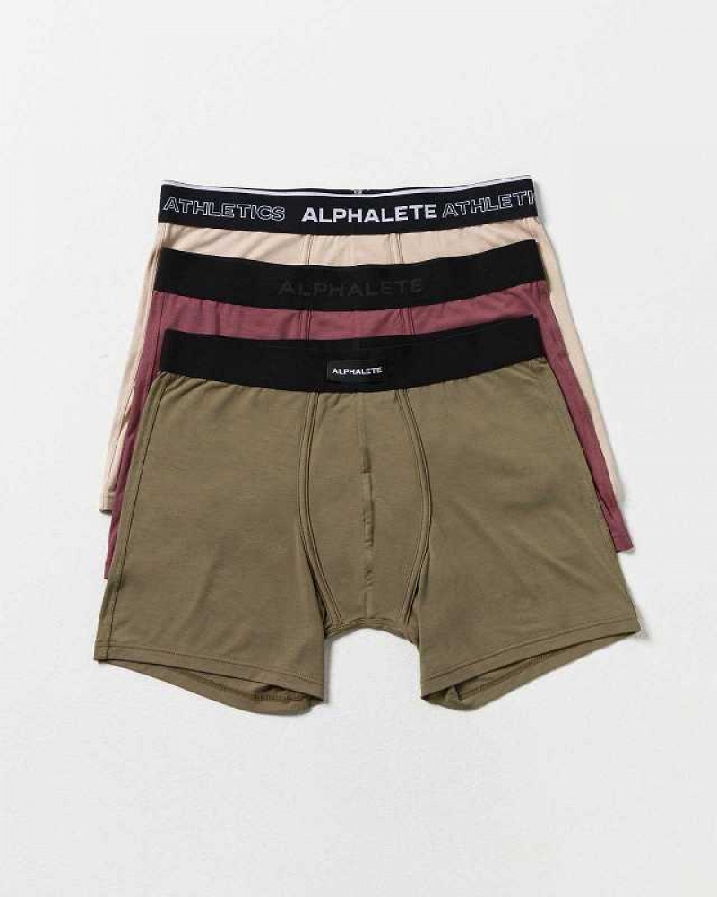 Pánské Spodní Prádlo Alphalete Classic Boxerské Brief 3pk Hnědé | CZ-764531
