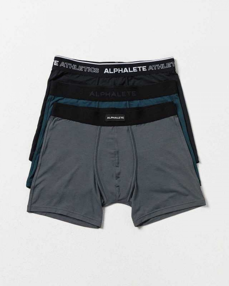Pánské Spodní Prádlo Alphalete Classic Boxerské Brief 3pk Černé | CZ-384520