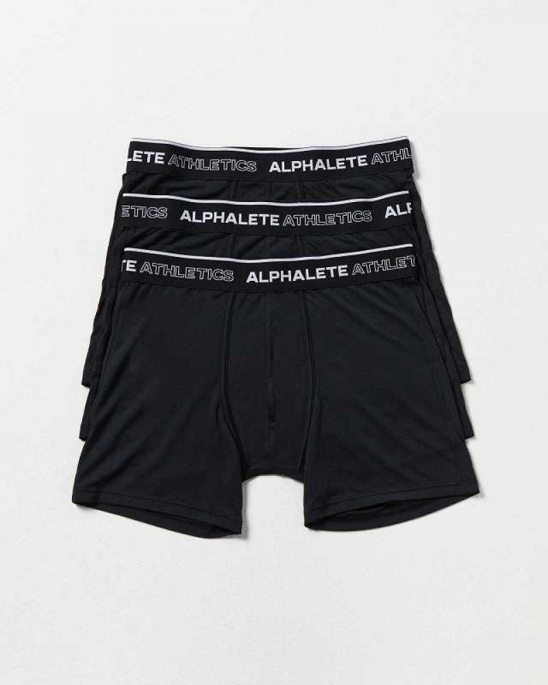 Pánské Spodní Prádlo Alphalete Classic Boxerské Brief 3pk Černé | CZ-503694