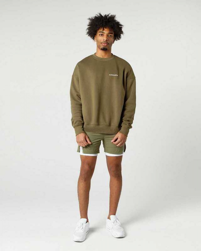 Pánské Svetr Alphalete Classic Crew Zelene | CZ-472650