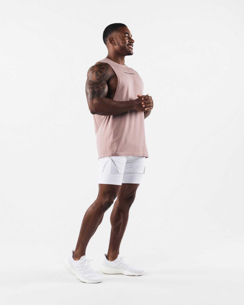 Pánské Tílko Alphalete AA Airtech Cutoff Hnědé | CZ-951084