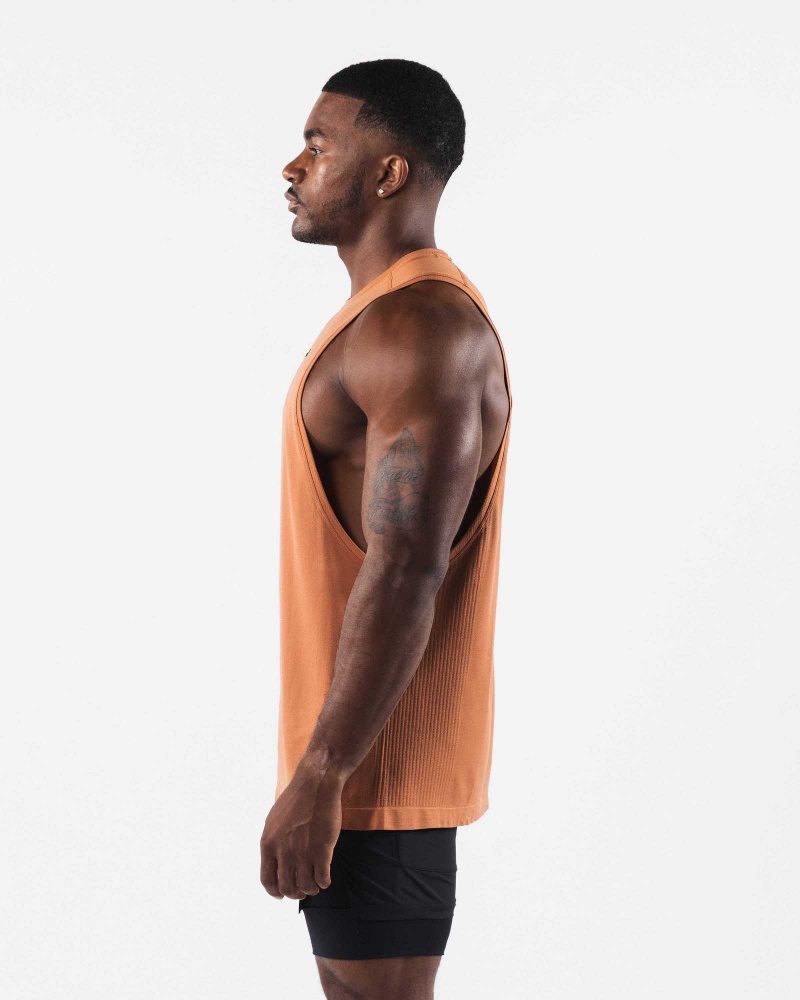Pánské Tílko Alphalete AA Airtech Cutoff Oranžové | CZ-193426