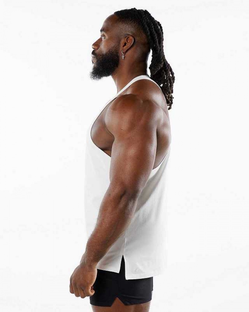 Pánské Tílko Alphalete Dynasty Stringer Bílé | CZ-309267