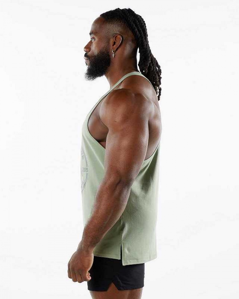 Pánské Tílko Alphalete Dynasty Stringer Zelene | CZ-087356