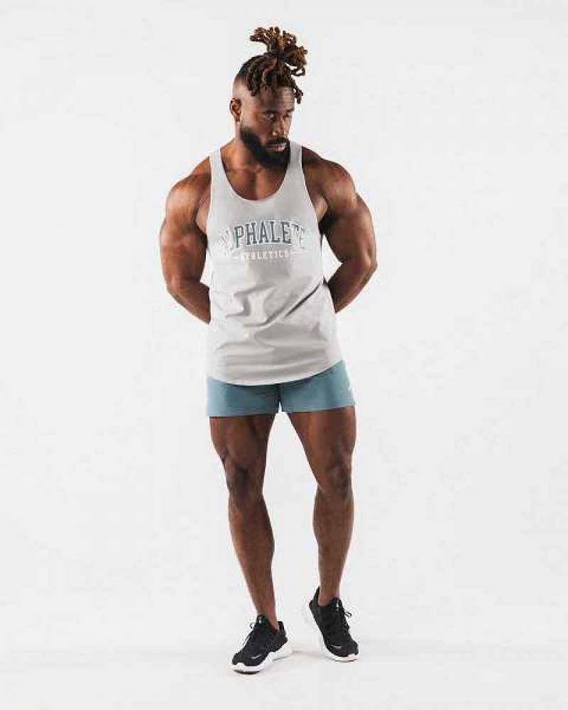 Pánské Tílko Alphalete Paisley Print Raw Cut Šedé | CZ-852763