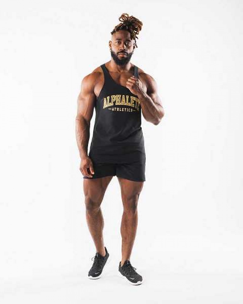 Pánské Tílko Alphalete Paisley Print Raw Cut Černé | CZ-729843