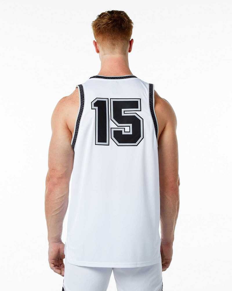 Pánské Tílko Alphalete Varsity Basketball Bílé | CZ-531798