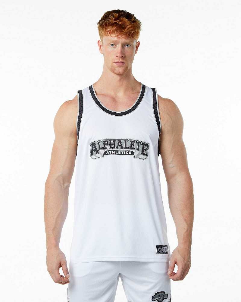 Pánské Tílko Alphalete Varsity Basketball Bílé | CZ-531798